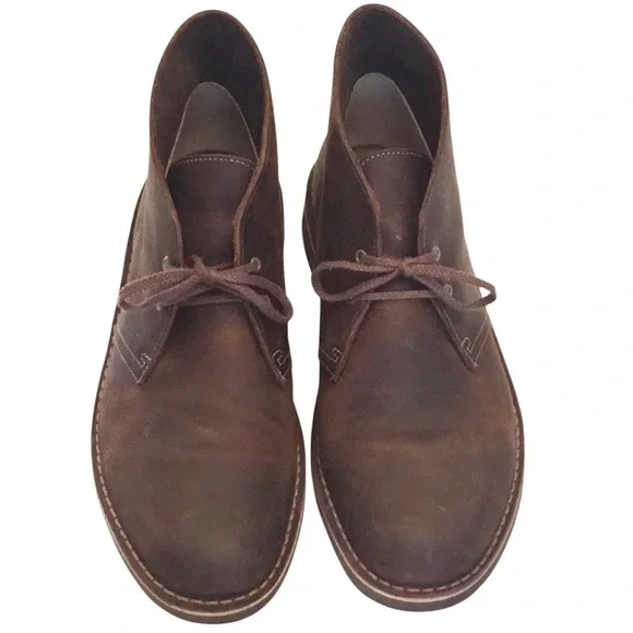 Clarks Bushacre 2 Dark Brown Leather Chukka Boots Size 10.5 Lace-up Ankle Boot - Picture 2 of 14